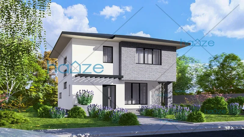 Coperta proiectului Proiect casă Parter și Etaj (3 dormitoare) – Maya – 74 m²