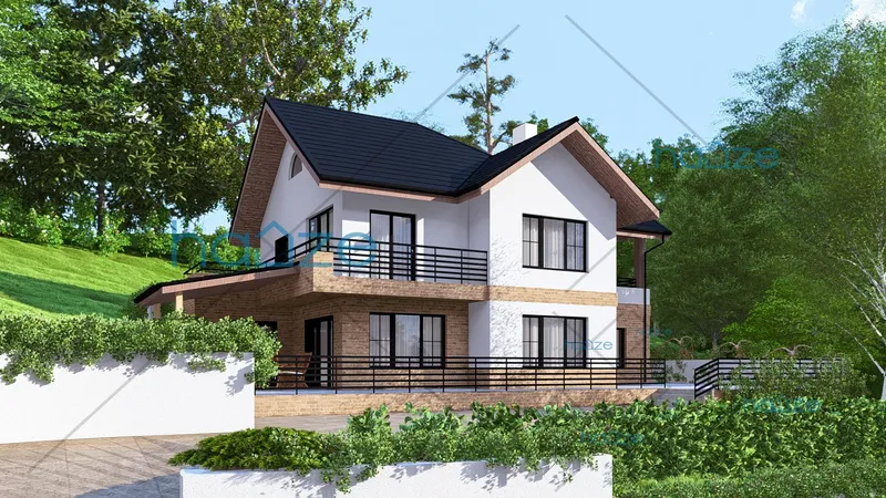 Coperta proiectului Proiect casă Parter și Etaj (3 dormitoare) – Evelyn – 122 m²