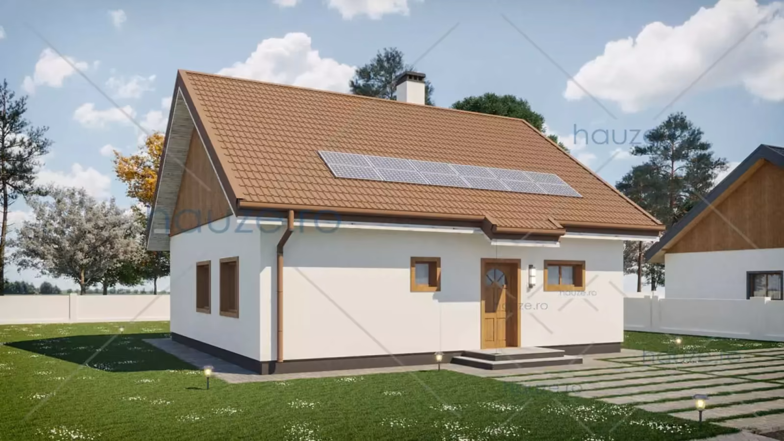 Proiect casa mica Parter (2 dormitoare) – Adele – 104mp
