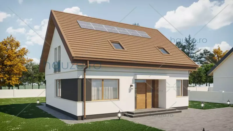 Coperta proiectului Proiect casă Parter și Etaj (3 dormitoare) – Nova – 98 m²