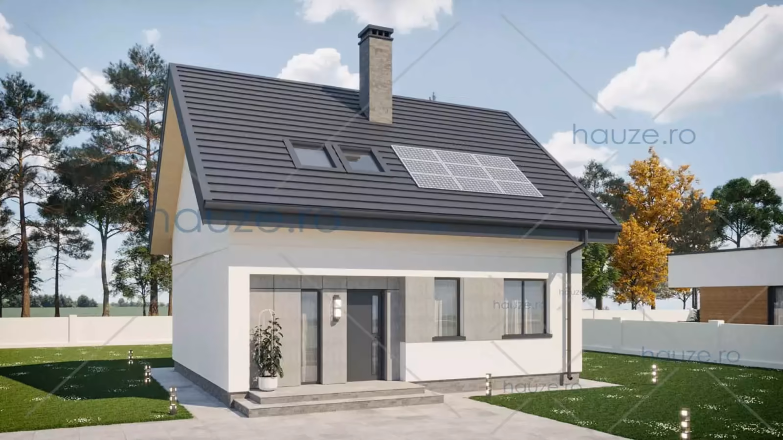 Proiect casa mica Parter si Mansarda (3 dormitoare) – Naomi – 75mp