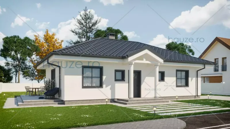 Coperta proiectului Proiect casă Parter (2 dormitoare) – Caroline – 114 m²
