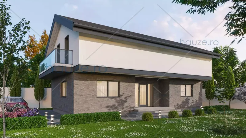 Coperta proiectului Proiect casă Parter și Etaj (3 dormitoare) – Alexia – 89 m²