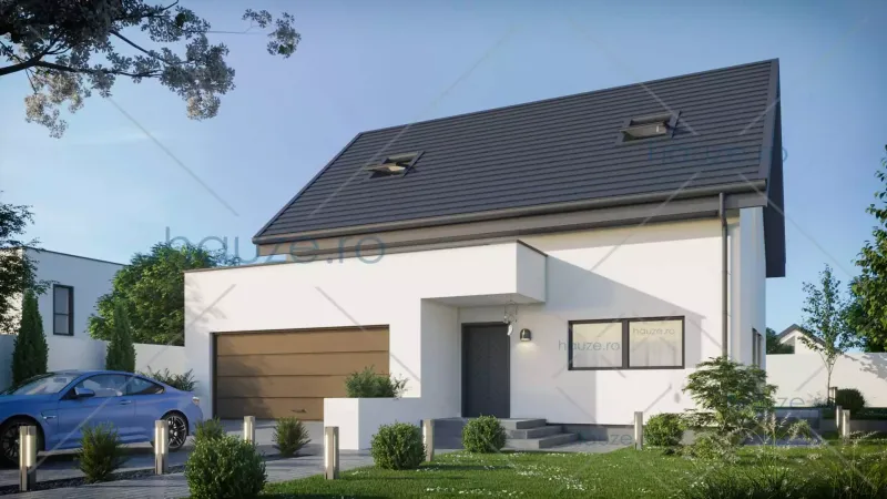 Coperta proiectului Proiect casă Parter și Etaj (3 dormitoare) – Scarlet – 120 m²