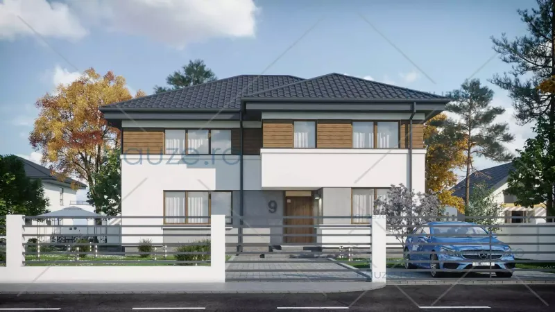 Coperta proiectului Proiect casă Parter și Etaj (4 dormitoare) – Alyssa – 136 m²