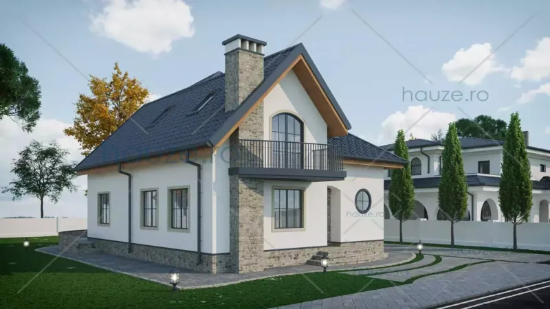Coperta proiectului Proiect casă Parter și Etaj (4 dormitoare) – Pearl – 114 m²