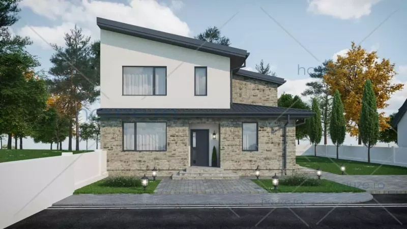 Coperta proiectului Proiect casă Parter și Etaj (2 dormitoare) – Aria – 138 m²