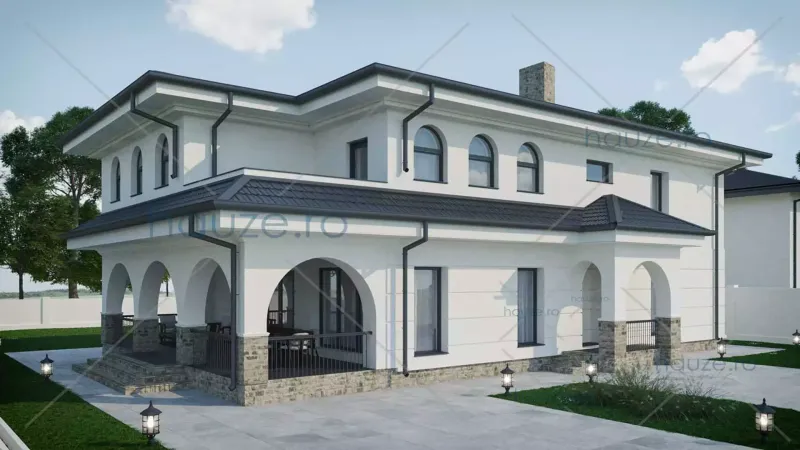 Coperta proiectului Proiect casă Parter și Etaj (5 dormitoare) – Royale – 175 m²