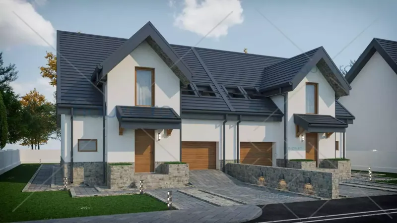 Coperta proiectului Proiect casă Parter și Etaj (3 dormitoare) – Annie – 107 m²