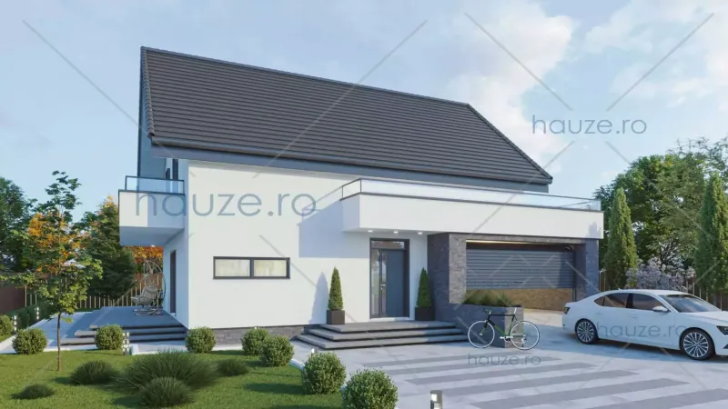Coperta proiectului Proiect casă Parter și Mansardă (4 dormitoare) – Mia – 119 m²
