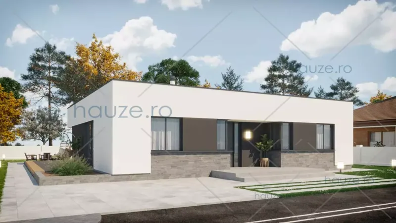 Coperta proiectului Proiect casă Parter (3 dormitoare) – Skyler – 160 m²