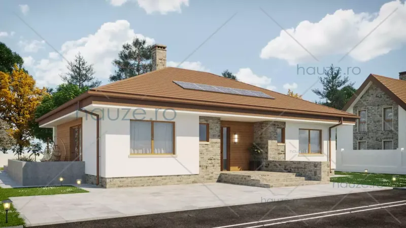 Coperta proiectului Proiect casă Parter (3 dormitoare) – Ruby – 151 m²