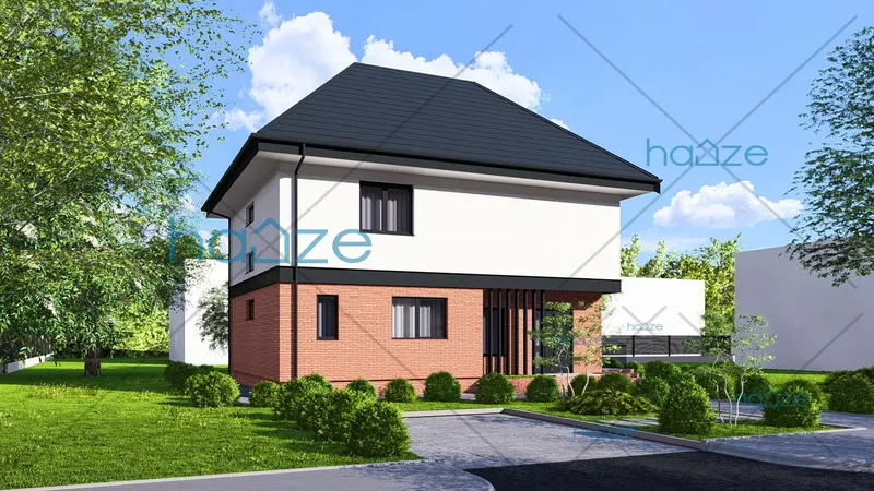 Coperta proiectului Proiect casă Parter și Etaj (2 dormitoare) – Luna – 93 m²