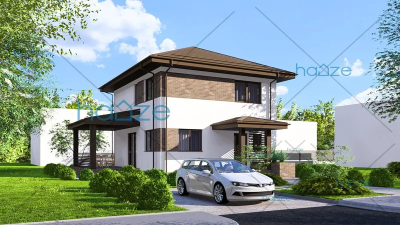 Coperta proiectului Proiect casă Parter și Etaj (2 dormitoare) – Elyra – 70 m²